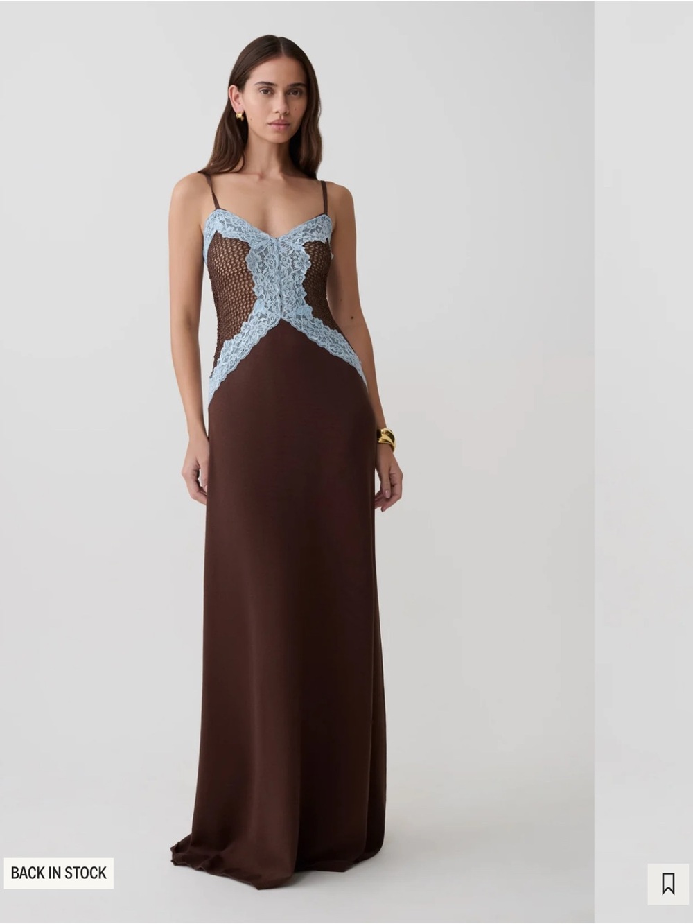 Meshki Bray Knit & Lace Maxi Dress Medium